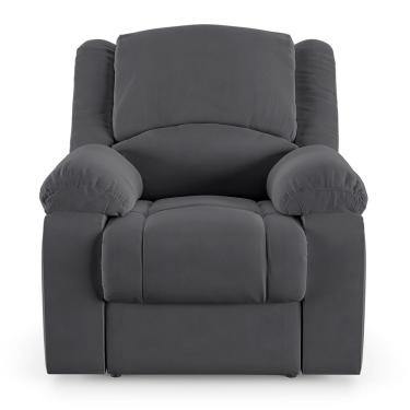 Imagem de Poltrona Do Papai Reclinável Sala De Cinema Barcelona Touch Massagem Usb Veludo Cinza Grafite