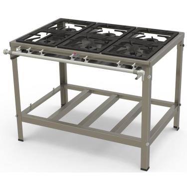 Imagem de Fogão Progás Inox 6 Queimadores Simples Pminox-600f