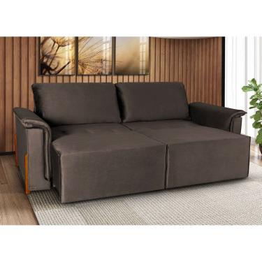 Imagem de Sofá Cama Retrátil 3 Lugares Atlanta Platinum Marrom Café