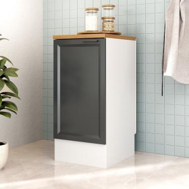 Imagem de Balcão 1 Porta 41cm Com Tampo Soho Cabecasa Madeiramadeira Branco-grafite