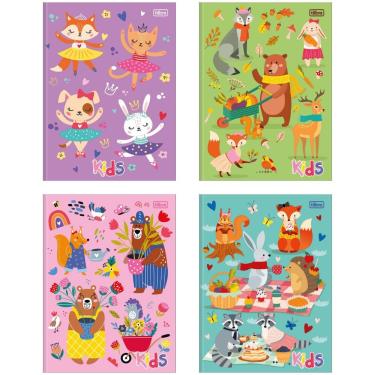 Imagem de Pacote Caderno Universitário Sapeca Feminino Tilibra Capa Dura Brochura - 96 Folhas C- 4 Unidades