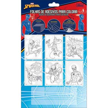 Imagem de Folhas De Adesivos Para Colorir Homem Aranha Tilibra