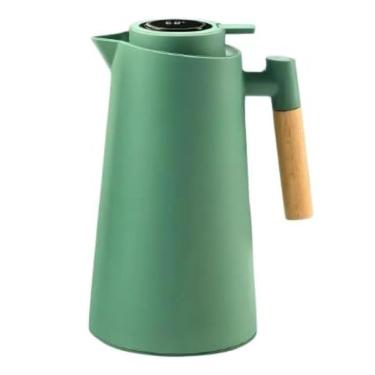 Imagem de Garrafa Térmica 1L Café Chá Quente Gelado Com Termômetro Digital Tampa Sensor Temperatura Verde