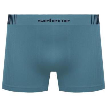 Imagem de Cueca Infantil Boxer Selene Microfibra Sem Costura Menino, Azul, GG