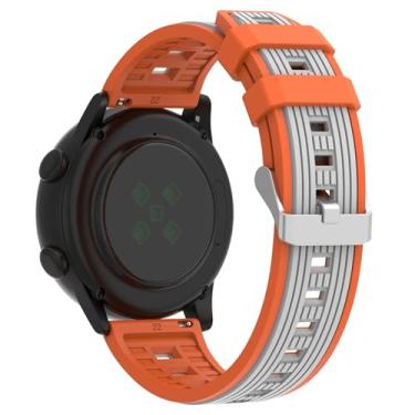 Imagem de Pulseira de silicone de liberação rápida de 22 mm para Garmin Vivoactive 4/Forerunner 265/Forerunner 255/Venu 2/Venu 3 – pulseira de substituição macia à prova de suor, laranja e cinza