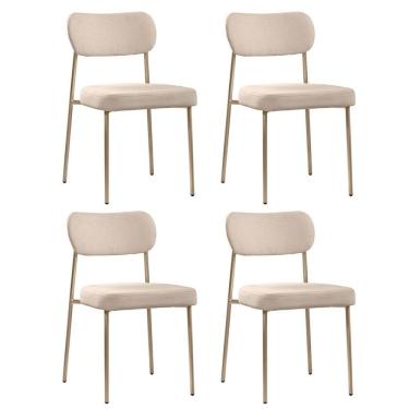 Imagem de Cadeiras para Sala de Jantar 4 Unidades Lavínia Bege / Champanhe