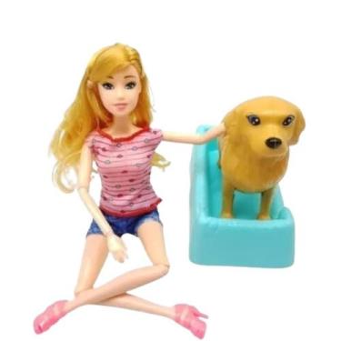 Imagem de Boneca Com Cachorro Sua Filha Ideal Presente Com Garantia - Atena