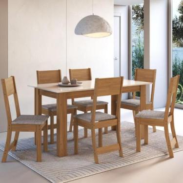 Imagem de Conjunto Sala de Jantar Fidelitá Veneza Com 6 Cadeiras Freijó/Off-Whit