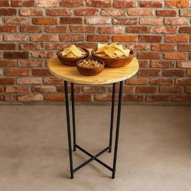 Imagem de Mesa Bistrô Redonda Alta Para Banquetas Compacta Versátil Lanchonete B