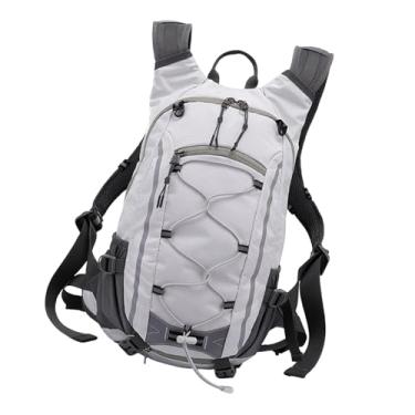 Imagem de kowaku Mochila esportiva de caminhada 20L, mochila de vários compartimentos, tecido de poliéster, multifuncional para viagens, acampamento, leve, Branco Cinza