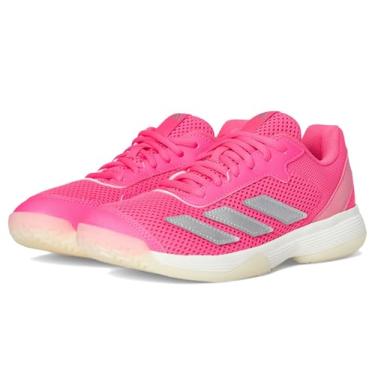 Imagem de adidas Tênis infantil unissex Courtflash (criança pequena), Rosa lúcido/prata metálico/rosa, 17