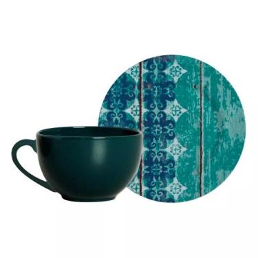 Imagem de XICARA DE CHA COM PIRES ACQUA FISH ALLEANZA C/6 UND 1ªLINHA - ALLEANZA