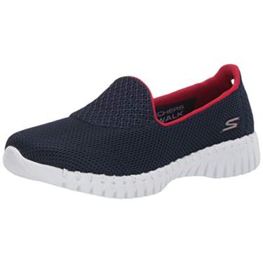 Imagem de Skechers Tênis feminino Go Walk Smart-Glory, Azul-marinho/vermelho, 8.5