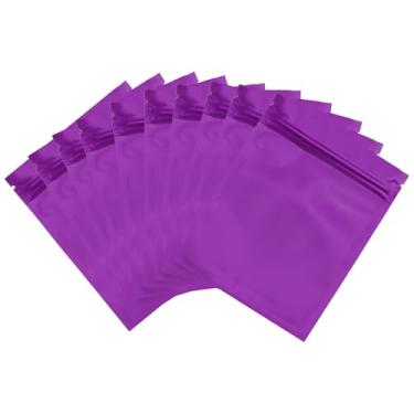 Imagem de PATIKIL Sacos de embalagem resseláveis para pequenas empresas, 100 peças de 100 x 15 cm bolsa à prova de cheiros brilhante de alumínio selável bolsa plana com zíper para armazenamento de alimentos