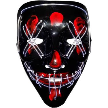 Imagem de Mascara Halloween Terror com Led Neon e Controle com 3 Modos Fantasia 