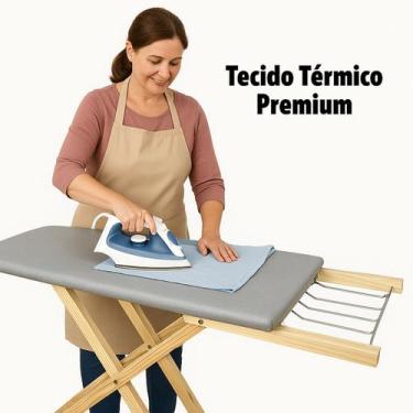 Imagem de Tábua de Passar Roupas com Tecido Térmico 2 Aluras Madeira Reflorestad