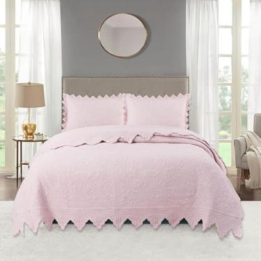 Imagem de Mantas E Colchas De Algodão Acolchoadas, Colchas E Mantas De Casal King Size, Colcha Super King Double Size, 3 Peças Colcha De Cama Para Casal, Blue1, 230 * 250CM