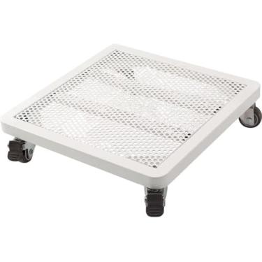 Imagem de Suporte De Planta Rolante Resistente Com Rodas Bloqueáveis, Organizador De Vaso De Metal Quadrado Em Rodízios De Borracha Tpr, Motor De Vaso De Flores Com Capacidade De 360lb Para, Black, 16"