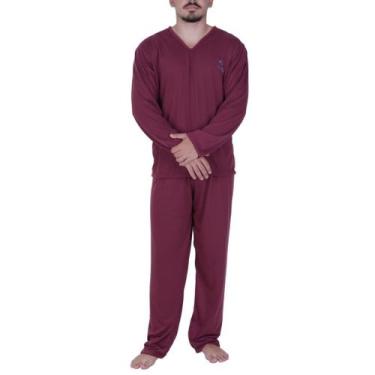 Imagem de Pijama de Inverno Blusa de Frio Masculino Manga Longa Calça Comprida A