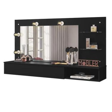 Imagem de Penteadeira Camarim Suspensa Lumiere - Mobler, Preto Fosco