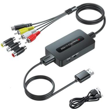 Imagem de Conversor Kirolle RCA Svideo para HDMI 1080P com cabos