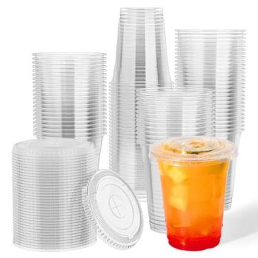 Imagem de Copos de plástico JOLLY CHEF 350 ml com tampas, 500 pacotes, cristal P