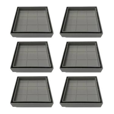 Imagem de Kit 6 Ralo Oculto Invisível Porcelanato 15x15cm Sifonado Antiodor Cinz