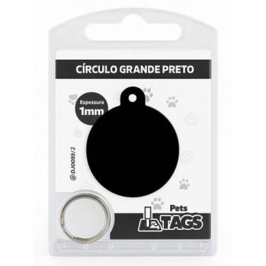 Imagem de Plaquinha de Identificação Personalizada - Círculo Preto G - PETSTAGS