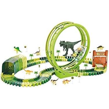 Imagem de Pista de Carrinhos com Looping 119 Peças, Dinossauro Divertido, DM TOYS