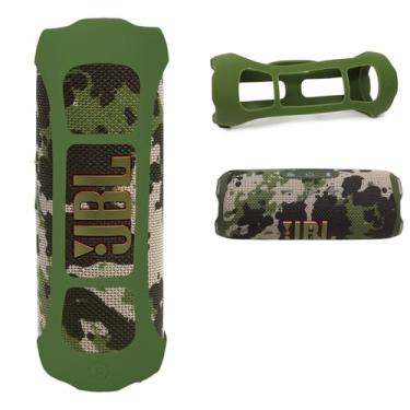 Imagem de GETGEAR Capa de silicone para JBL Flip 7 - Alto-falante portátil à prova d'água e à prova de quedas, capa de design personalizado, solução de proteção portátil, melhor combinação em forma e cor (verde
