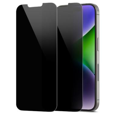 Imagem de Diacube Pacote com 2 protetores de tela de privacidade para iPhone 14 Plus [anti-espião de 27°] Película híbrida de PET revestida de vidro duplo 9H ultrafina [inquebrável] resistente a arranhões