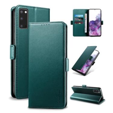 Imagem de YunuBeyii Capa Carteira para Samsung S20 - [Bloqueio RFID] Capinha Flip Magnética para Celular de Couro PU de Luxo com Suporte,Case Proteção,Rsistente,Antichoque, Verde