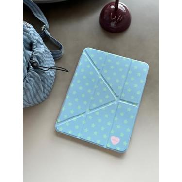 Imagem de GANGANPRO Capa para tablet para iPad Pro 13 (M4) 2024 13 polegadas Capa traseira leve à prova de choque com função de despertar/hibernar automático - pentagrama azul