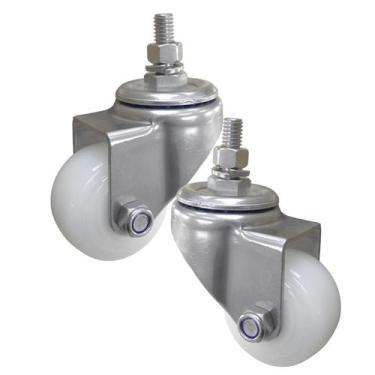 Imagem de 2 Rodizio giratório inox 2 pol. Roda nylon com espiga sem freio - Cols
