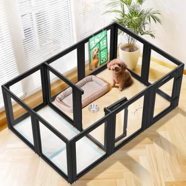 Imagem de FXW AuraSpace Cercadinho de acrílico para cachorros e cães pequenos, 61 cm, 12 painéis, preto