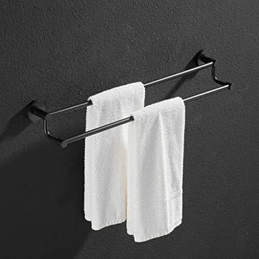 Imagem de Toalheiro de parede doméstico para armazenamento de parede para banheiro, suporte de toalha de mão de luxo, barra de toalha, suporte de toalha de vaso sanitário, parede de toalha de barra dupla