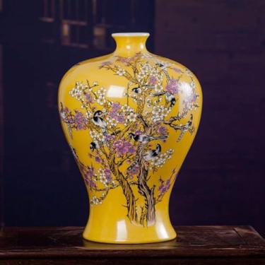 Imagem de AKALNNB Vaso de porcelana azul e branco, vaso de vento chinês, vasos decorativos para casa, decoração ideal para casa, escritório, festa de casamento