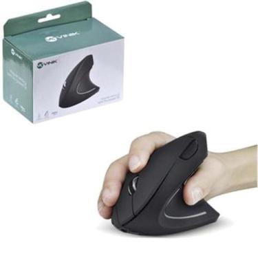 Imagem de Mouse Sem Fio Recarregável Vertical Ergonômico Ortopédico - VINIK