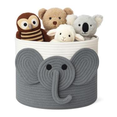 Imagem de Cesto para almacenamiento de juguetes SIAHFNW Elefante con cuerda de a