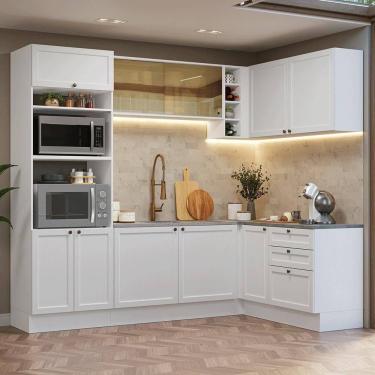 Imagem de Armário De Cozinha Completa De Canto 399 Cm Branco Vik Madesa 02 Branco