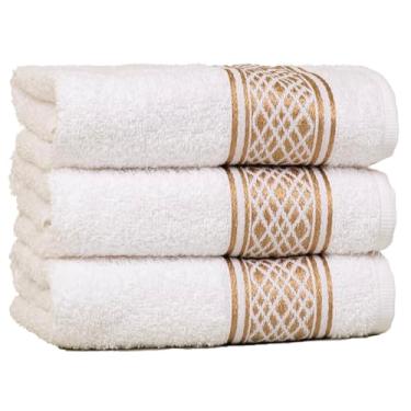 Imagem de Luxure Gourmet – Kit 3 Panos de Copa Premium, Felpudos, Alta Absorção e Durabilidade (Dourado c/Desenho unico)