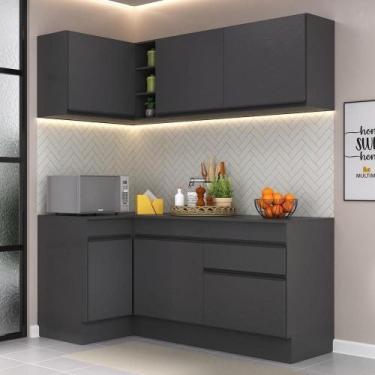 Imagem de Armário De Cozinha Compacta De Canto Preto - MULTIMOVEIS