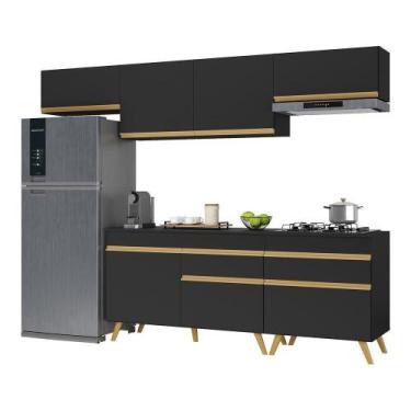 Imagem de Cozinha Completa Veneza Gb Fg3708 Com Armário E Balcão Preta - MULTIMO
