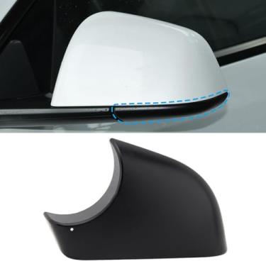 Imagem de Capa inferior espelhada para Tesla Model Y Model 3 2018-2024, substituição de reparo da tampa inferior do espelho retrovisor esquerdo e direito, compatível com Tesla Model Y (lado direito preto -