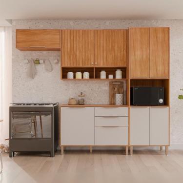 Imagem de Cozinha Modulada 4 Peças Com Torre Quente Para Forno Ou Microondas Cinamomo-off White