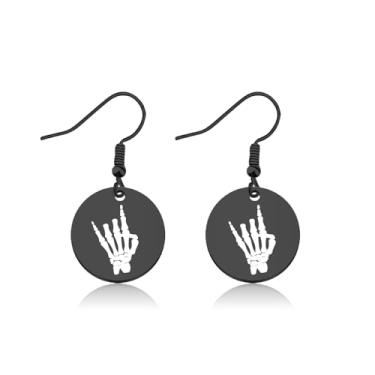 Imagem de UJIMS Brincos de impressão digital para presente de cientista forense, joias de investigador científico CSI Criminologista, 1, Aço inoxidável, Strass