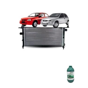Imagem de Kit Radiador GM Corsa 1.0 1.6 8V S/AR + Aditivo Lubrax Verde Concentrado 1L