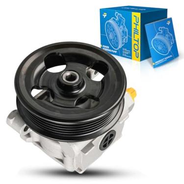 Imagem de PHILTOP Bomba de direção hidráulica 215179 com polia, adequada para 2006-2009 Fusion 2.3L, 2006-2009 Milan 2.3L, substituir OE 21-5179, 215179, 965179, 6E5Z3A696AB, 215179R, 63190N, 6159PRR, STP160