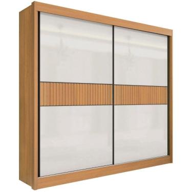 Imagem de Guarda Roupa Cancun Ripado Cinamomo Off White 2 Portas 6 Gavetas D?doro