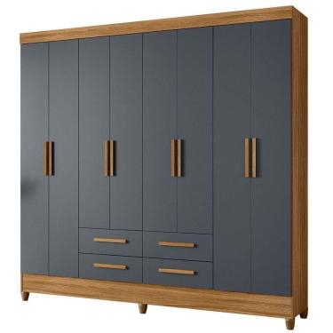 Imagem de Guarda Roupa Casal 8 Portas 204 Cm Florida Freijo Cinza Moval Freijo
